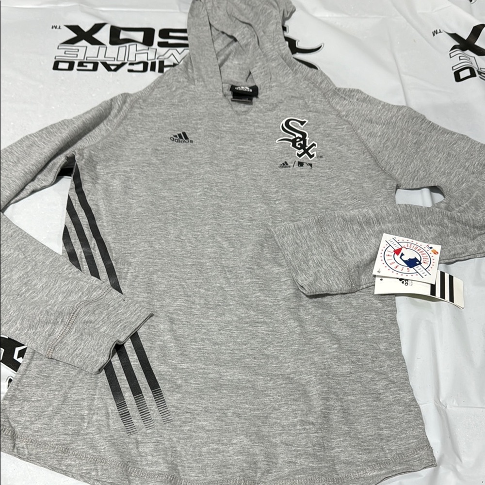 NWT adidas white Sox girls hooded top